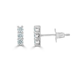 Load image into Gallery viewer, Petite Diamond Bar Stud Earrings
