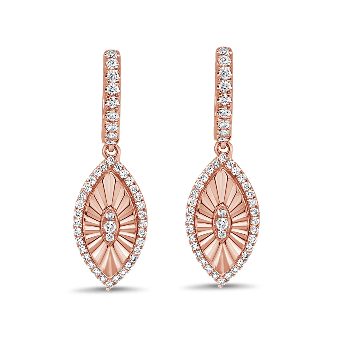 Siene Fluted Dangle Diamond Earrings
