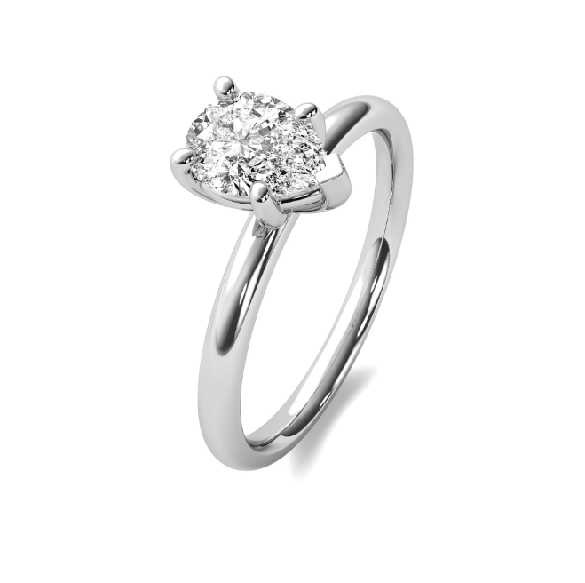 Dainty Pear Shape Solitaire Semi Mount