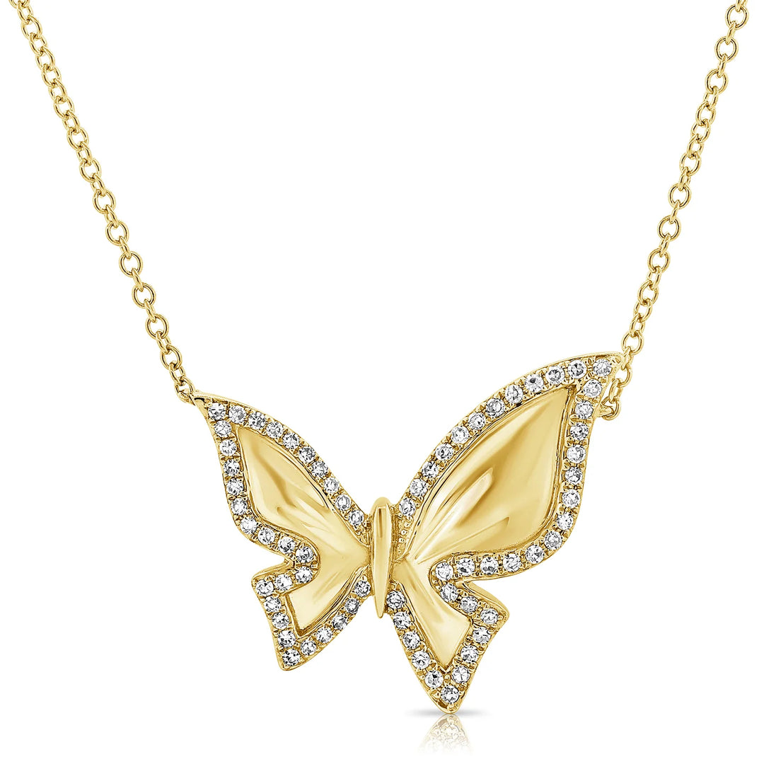 Monarch Butterfly Diamond Necklace