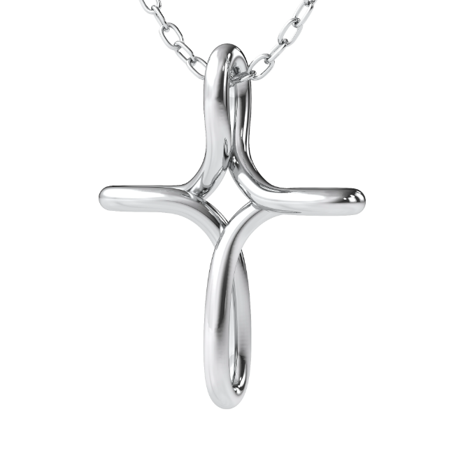 Swirl Gold Cross Pendant