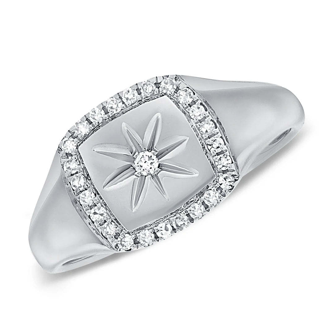 Cushion Diamond Signet Ring