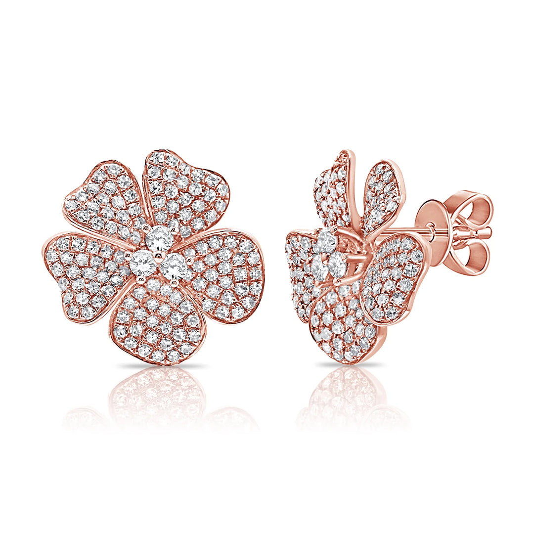 Jasmine Diamond Flower Earrings