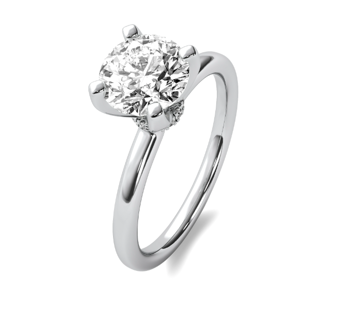 Circle Halo Diamond Semi Mount