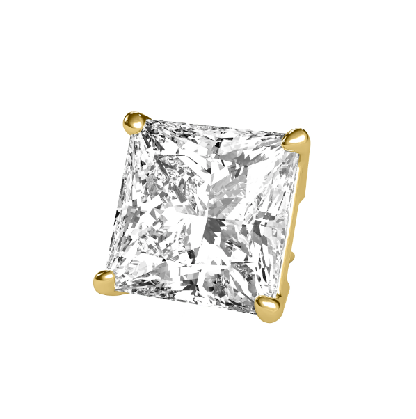 Princess cut lab grown diamond four prong basket studs