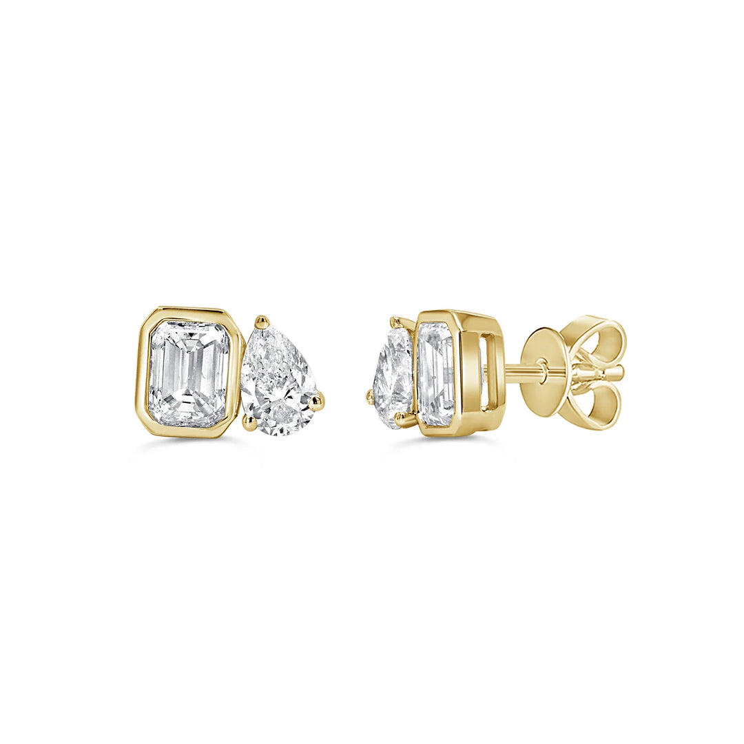 Toi et Moi Doge Diamond Stud Earrings