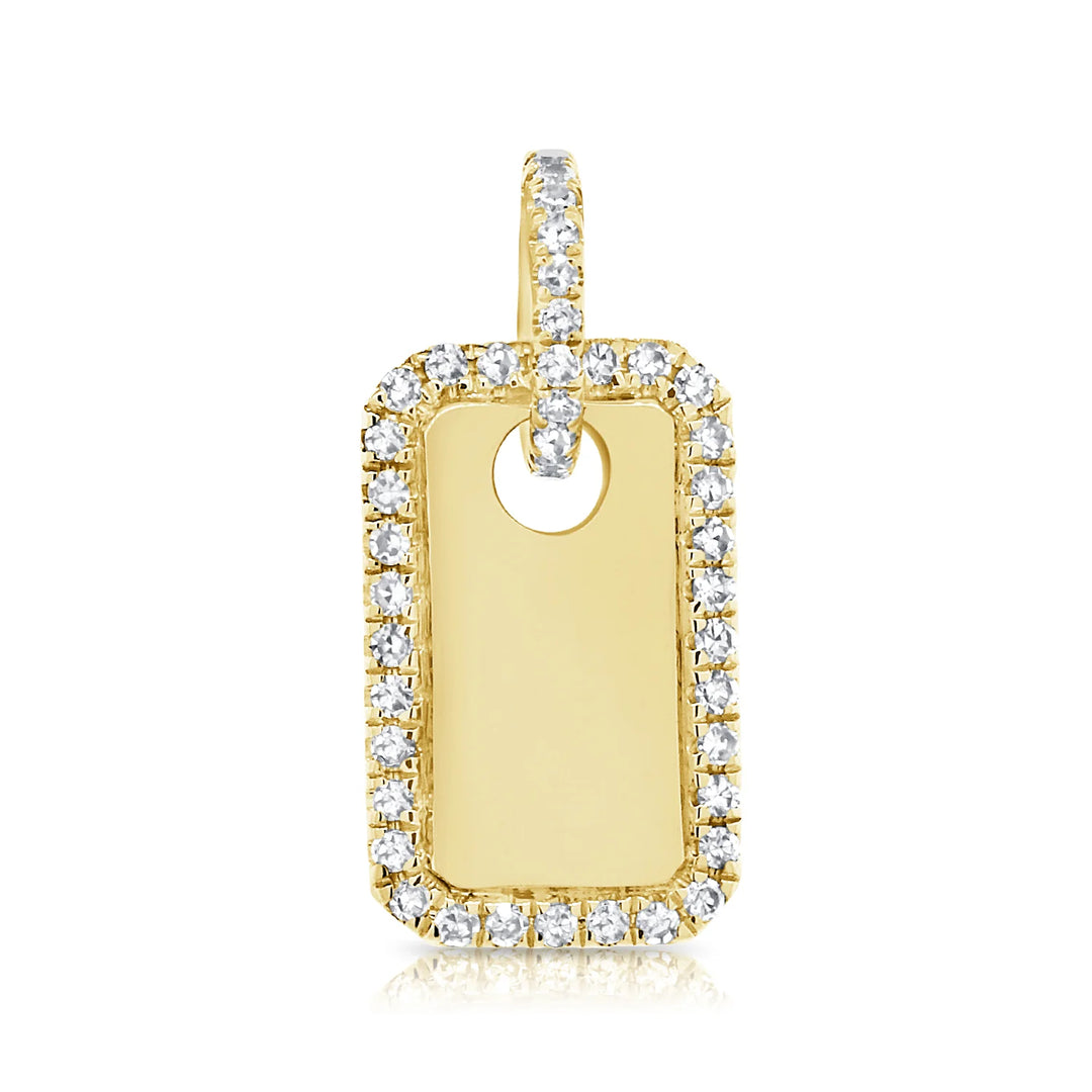 Dog Tag Mini Diamond Pendant