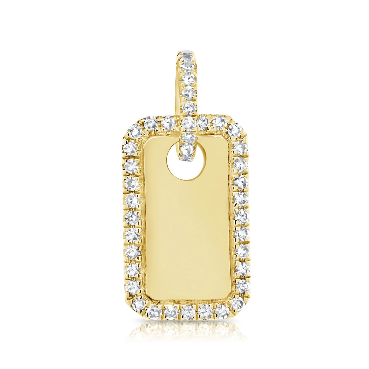 Dog tag mini diamond pendant