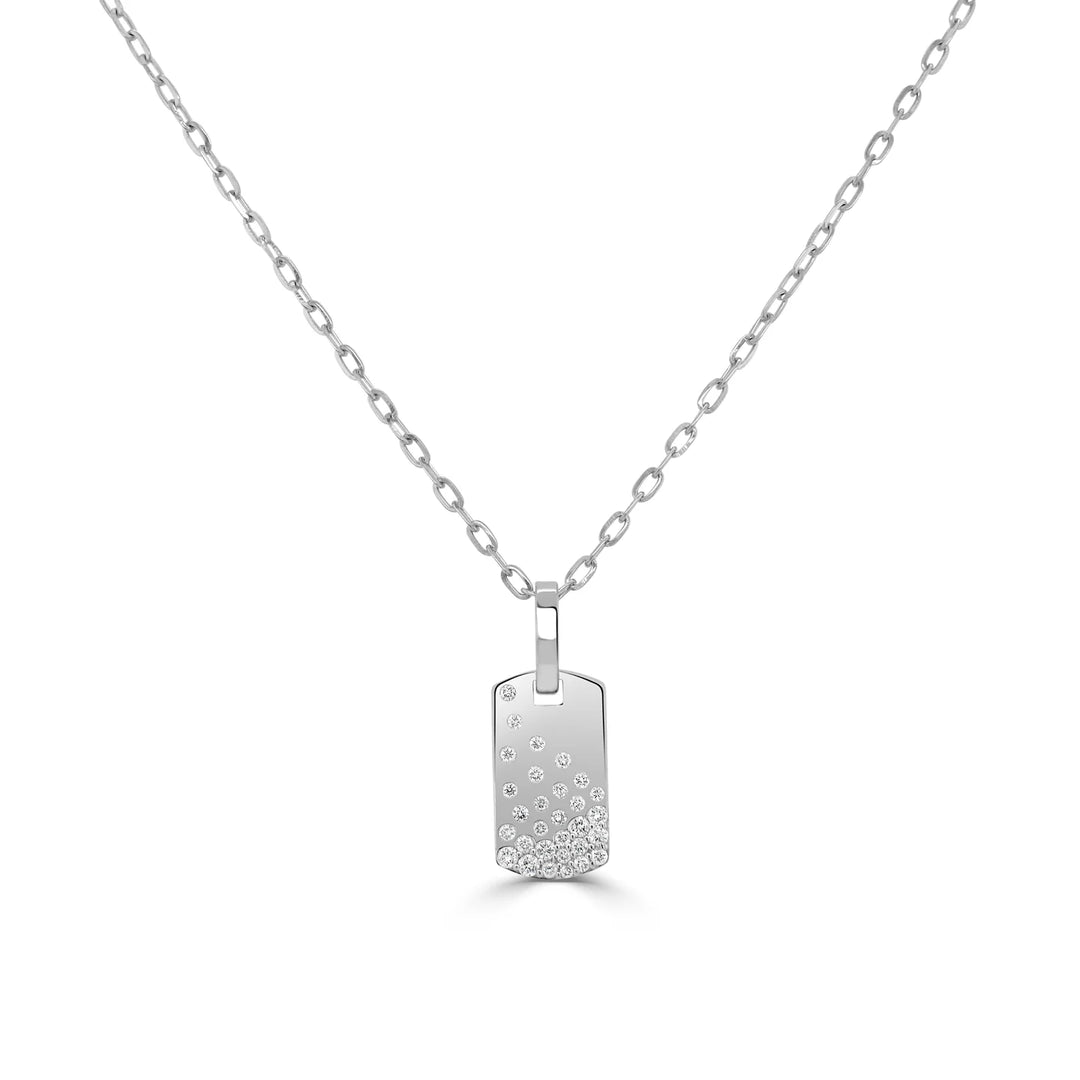 Diamond Sprinkle Dog Tag Necklace