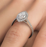 Load image into Gallery viewer, Marquise Shape Micropave Halo Semi Mount
