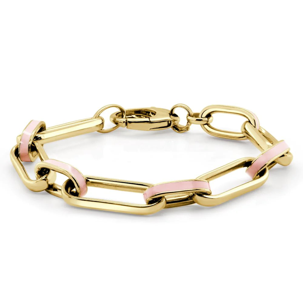 Light pink enamel chunky bracelet