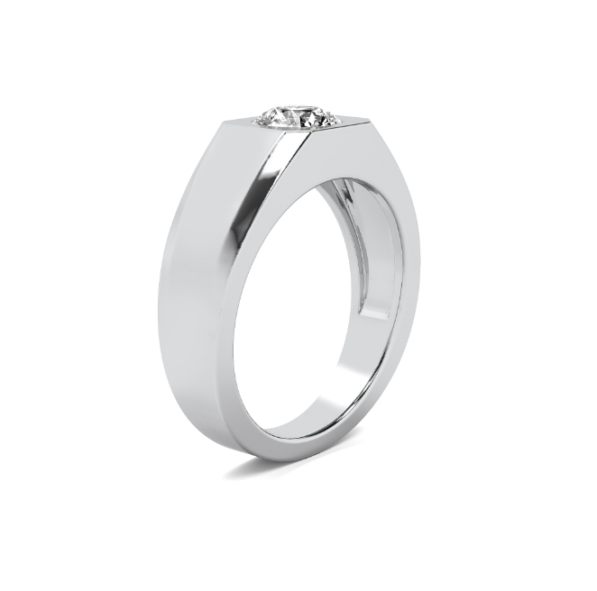 Lab Grown Round Signet Men's Band