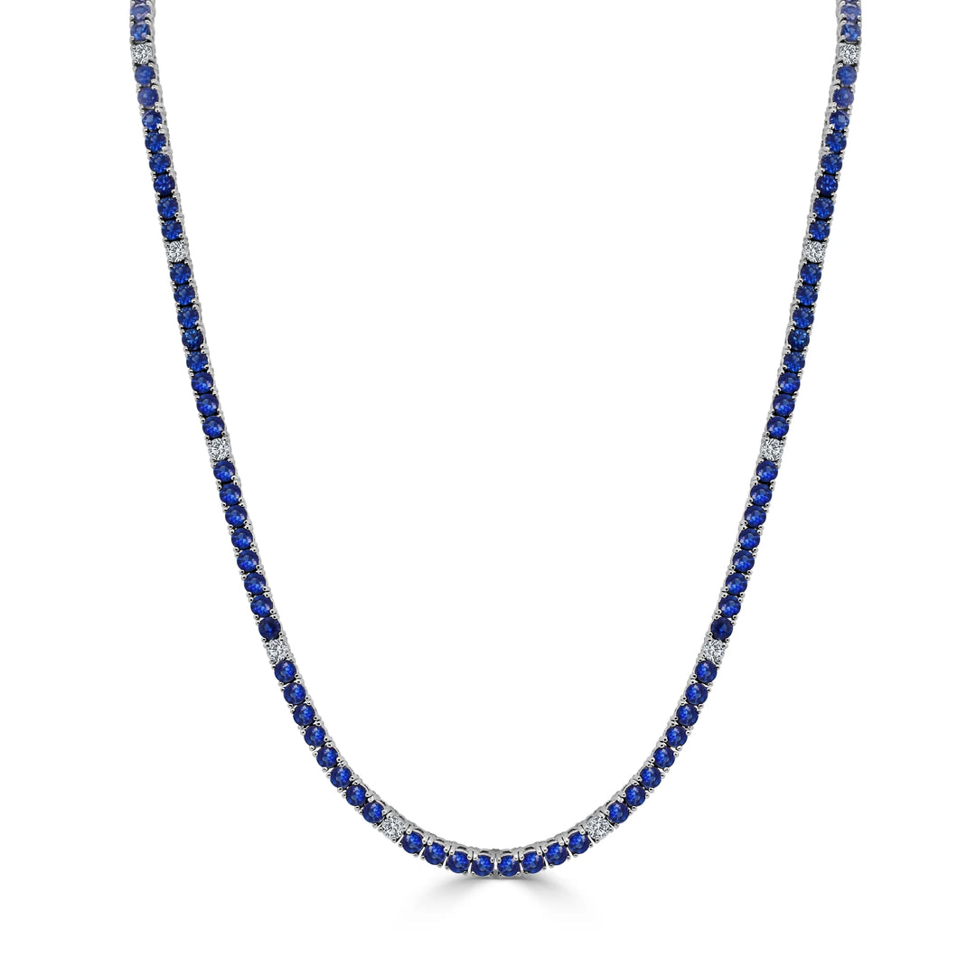 Sapphire & Diamond Cindy Tennis Necklace