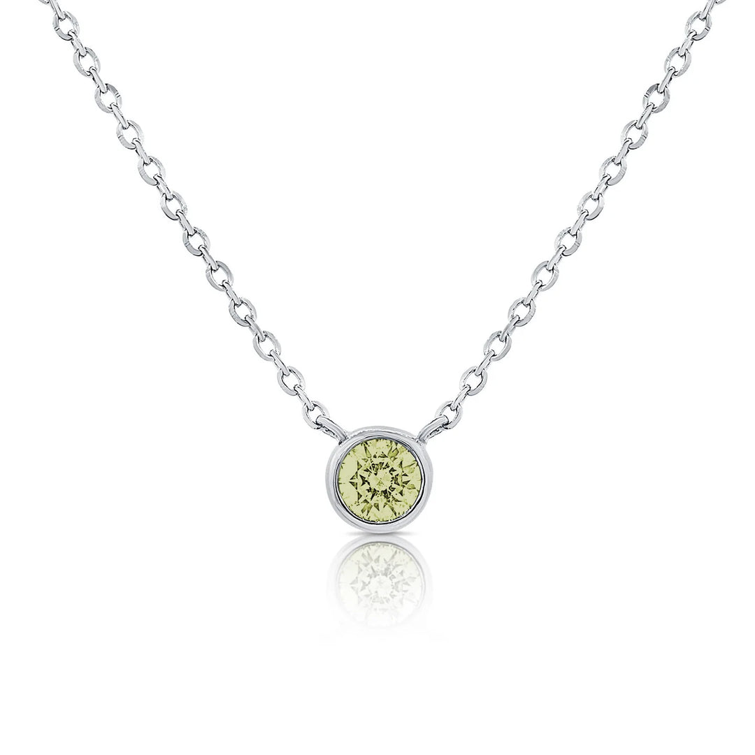 Green Birthstone Peridot Bezel Necklace