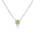 Load image into Gallery viewer, Green Birthstone Peridot Bezel Necklace
