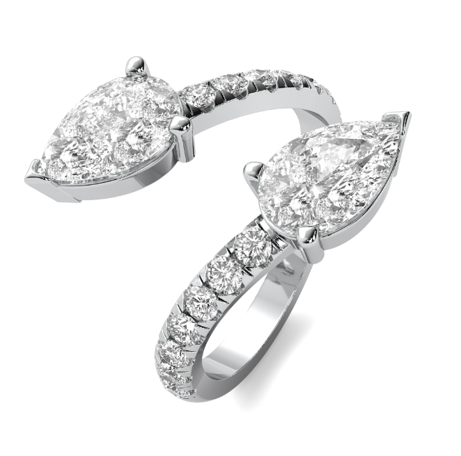 Lab Grown Pear Wrap Diamond Ring