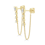 Load image into Gallery viewer, Lille Emerald &amp; Round Diamond Earrings

