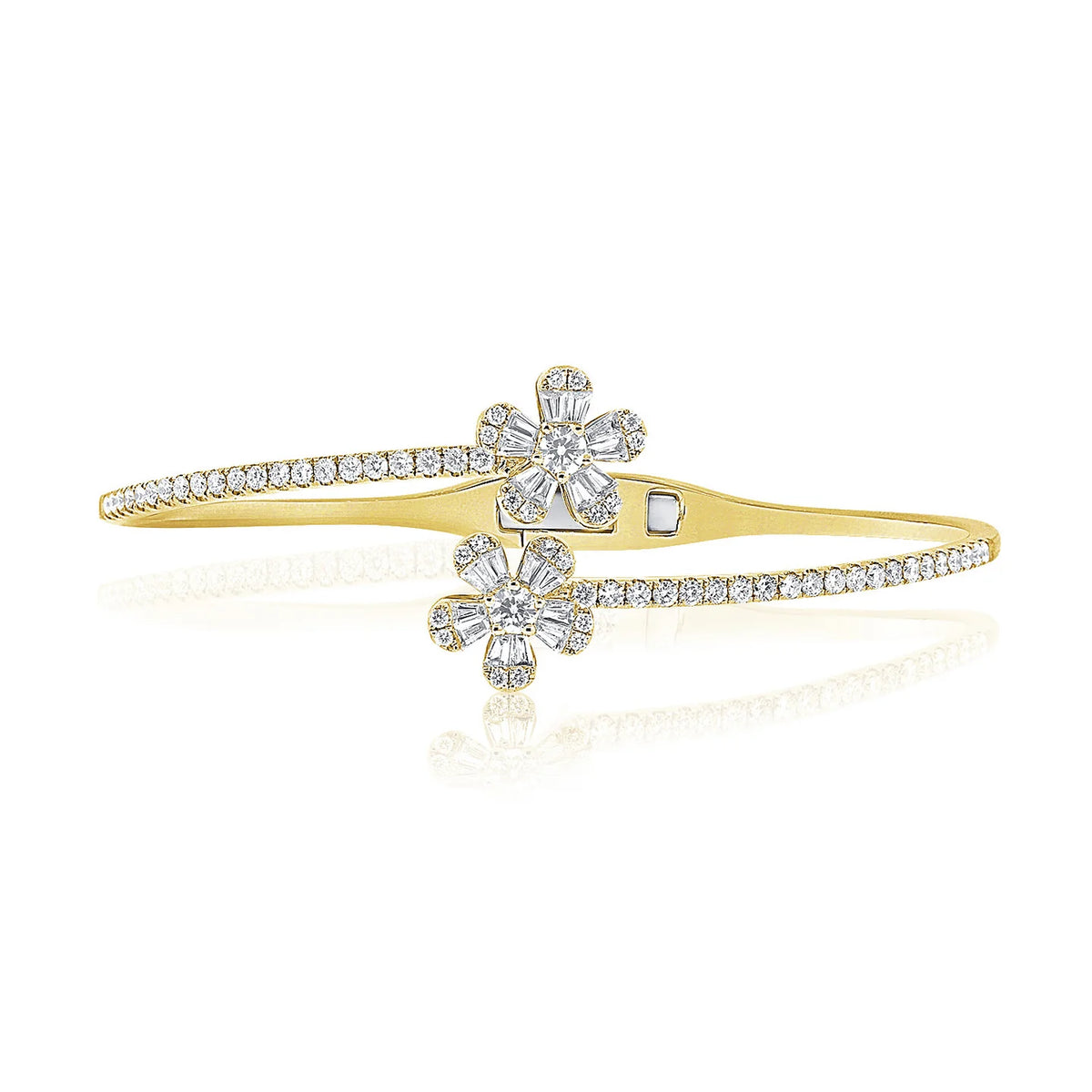 Cleo diamond flower bypass bangle