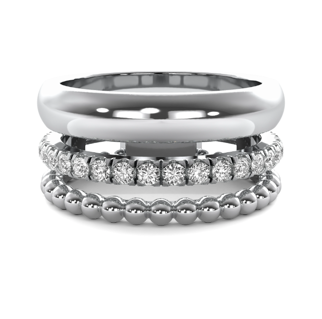 Trinity Diamond Bead Ring