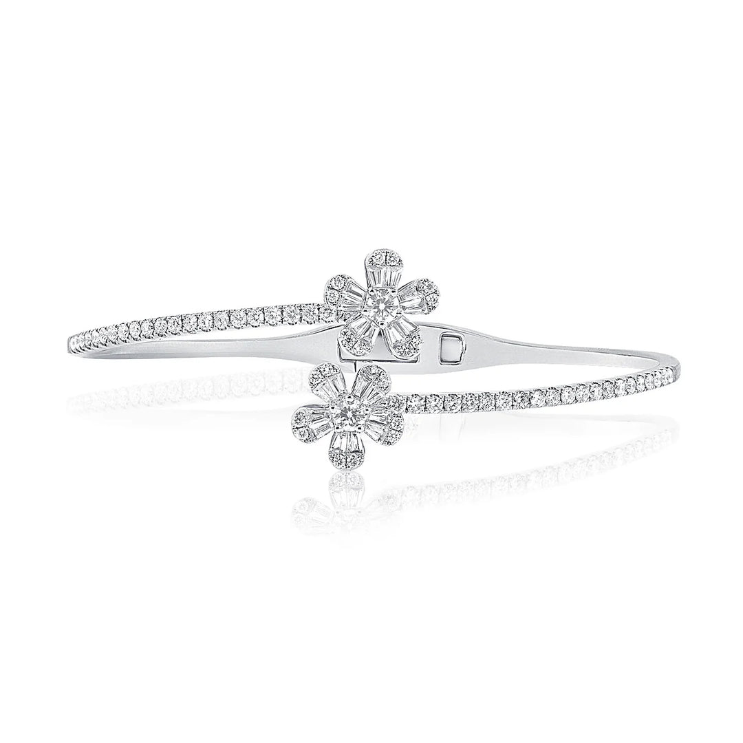 Cleo Diamond Flower Bypass Bangle
