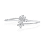 Load image into Gallery viewer, Cleo Diamond Flower Bypass Bangle
