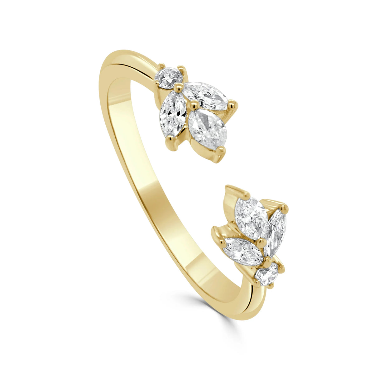 Marquise cluster open diamond ring