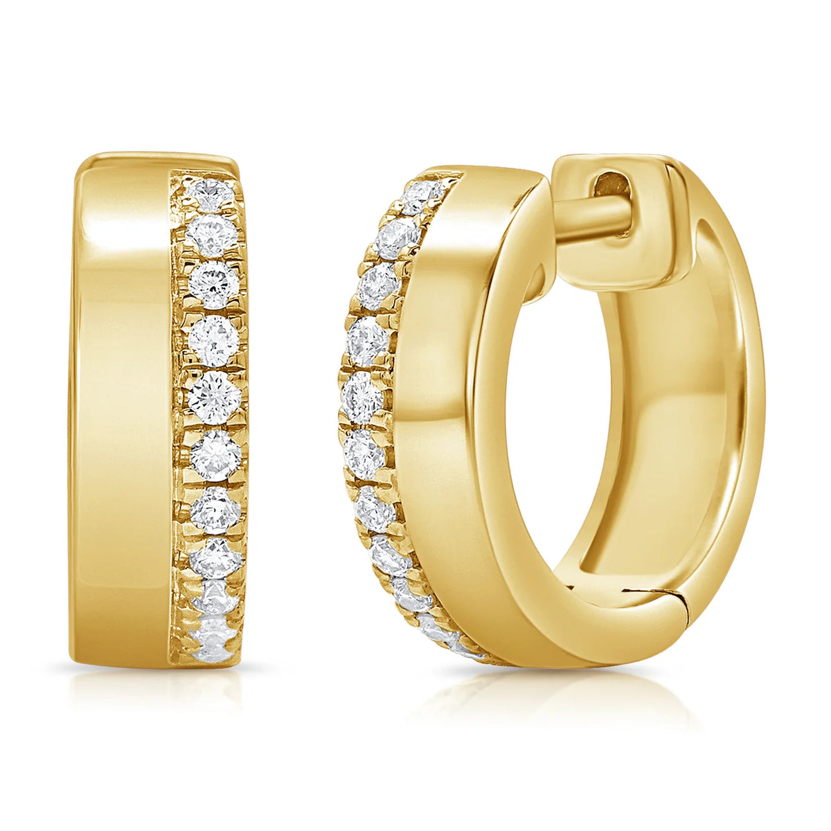 Diamond huggie earrings