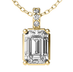 Load image into Gallery viewer, Lab Grown Emerald Solitaire Diamond Necklace
