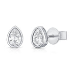 Load image into Gallery viewer, Pear Shape Lab Grown Diamond Stud Bezel Earrings
