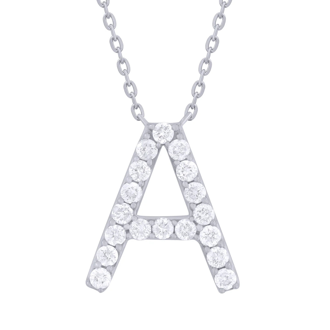 Print Diamond Initial Necklace
