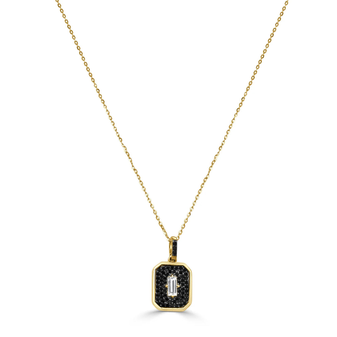 White Sapphire & Black Diamond Necklace