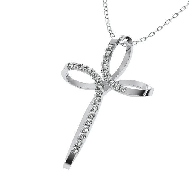Lace Diamond Cross Pendant