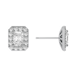 Load image into Gallery viewer, Lab Grown Emerald Halo Earrings
