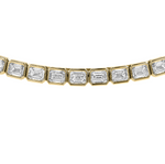 Load image into Gallery viewer, Sophia Emerald EAST WEST Diamond Bezel Tennis Necklace
