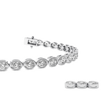 Load image into Gallery viewer, Lab Grown East West Oval Diamond Bezel Tennis Bracelet
