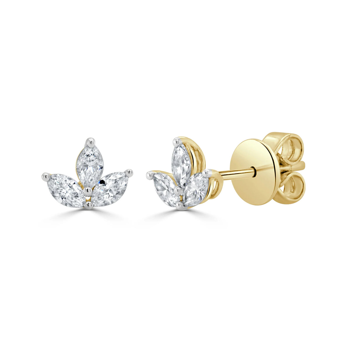 Marquise diamond petite wildflower studs