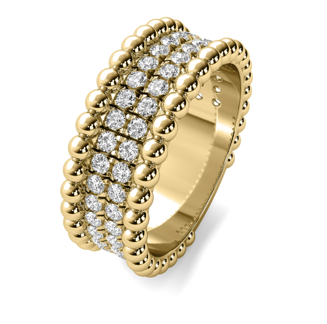Bold Beaded Diamond Ring