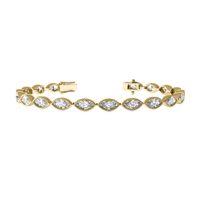 Boca east west marquise diamond  bezel tennis bracelet