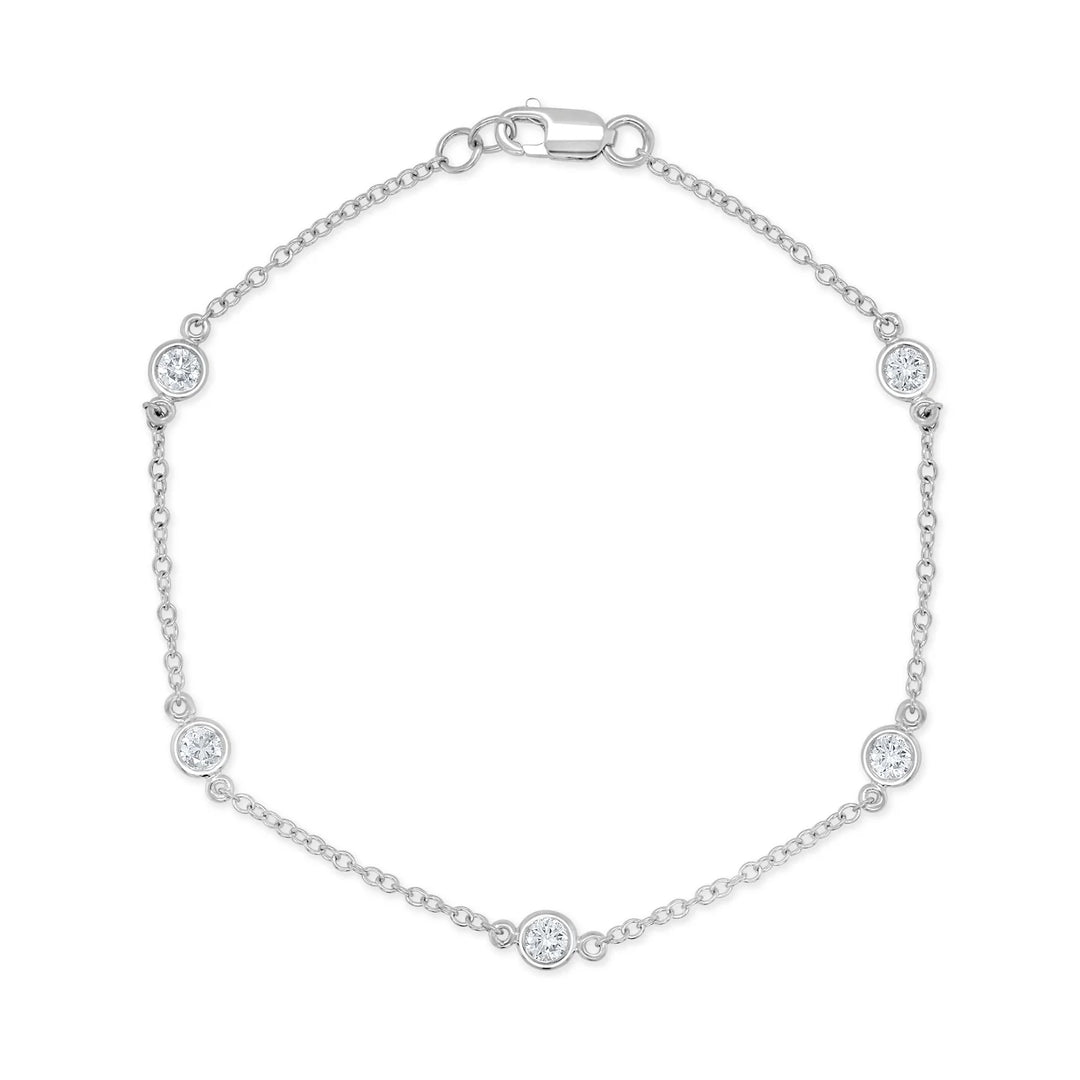 Dainty Diamond Bezel Station Bracelet