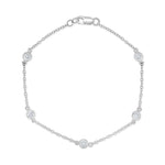 Load image into Gallery viewer, Dainty Diamond Bezel Station Bracelet
