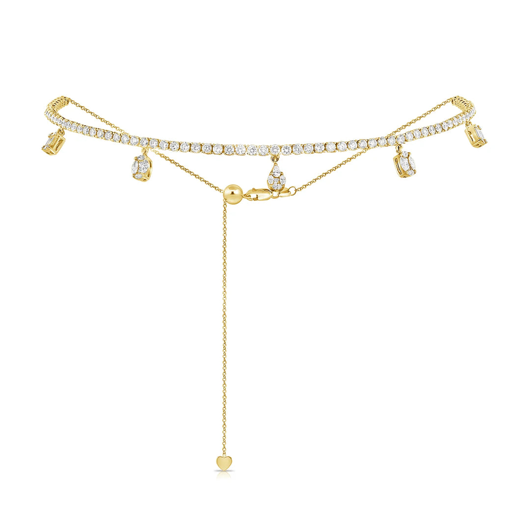 Athena Dangle Diamond Choker Necklace