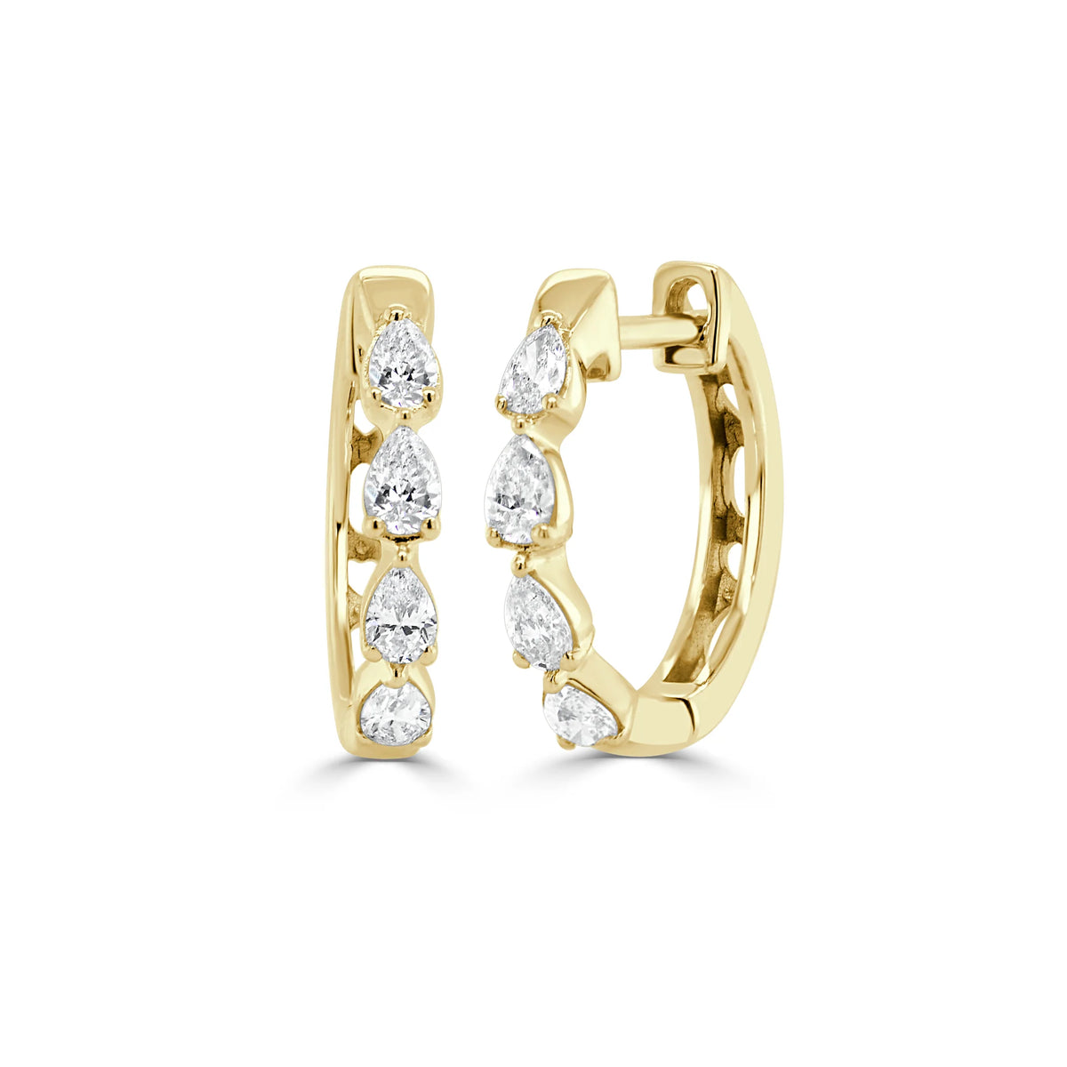 Huggie pear shape earrings