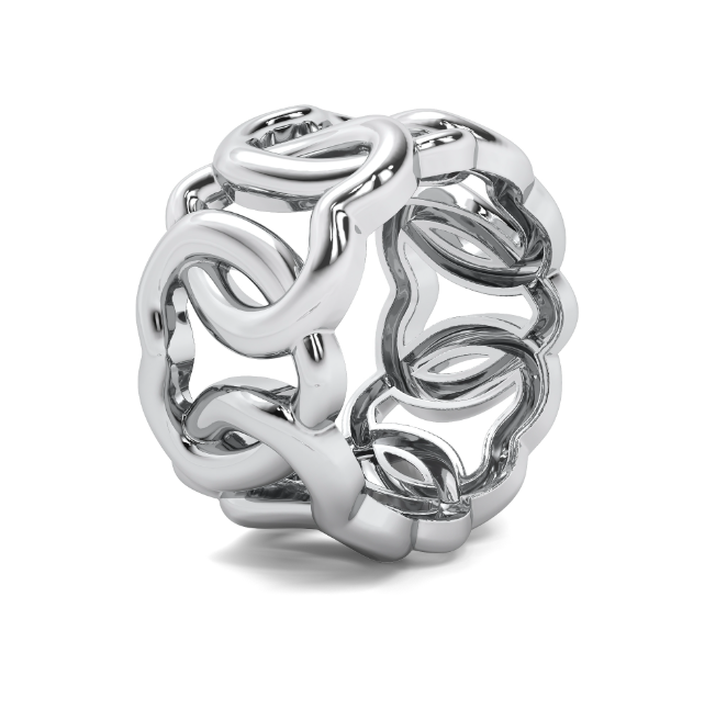 Heart Design Cigar Statement Ring