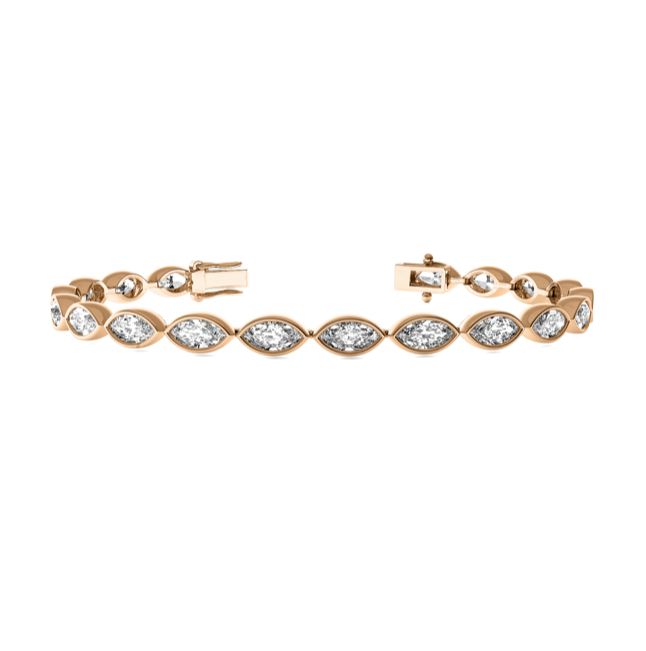 Boca East West Marquise Diamond  Bezel Tennis Bracelet