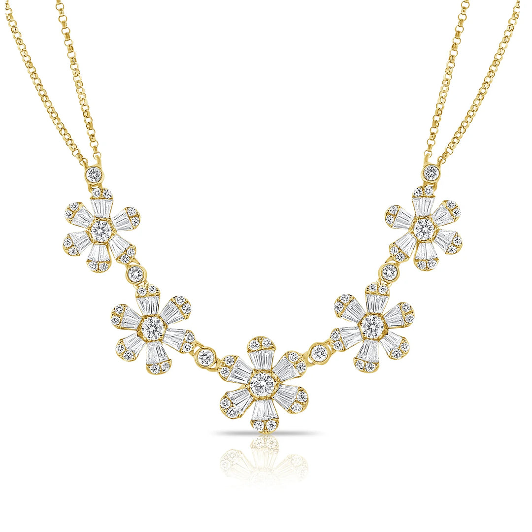 Hibiscus Diamond Flower Necklace