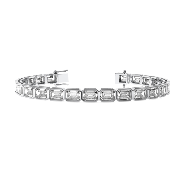 Abu Dhabi East West Emerald Bezel Tennis Bracelet