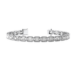 Load image into Gallery viewer, Abu Dhabi East West Emerald Bezel Tennis Bracelet
