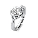 Load image into Gallery viewer, Ava Wrap Bezel Oval Cut Solitaire Semi Mount
