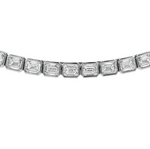 Load image into Gallery viewer, Sophia Emerald EAST WEST Diamond Bezel Tennis Necklace
