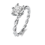Load image into Gallery viewer, Compass Prong Princess Cut Rope Band Solitaire Semi Mount

